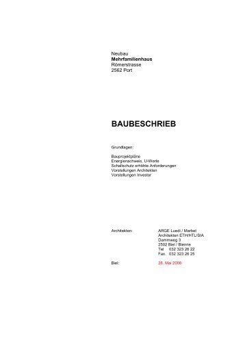 BAUBESCHRIEB - luedi architekten