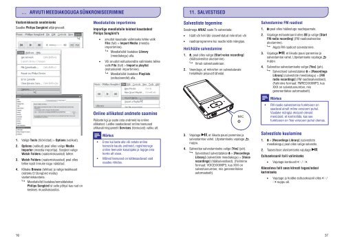 Philips GoGEAR Baladeur MP4 - Mode d&rsquo;emploi - EST