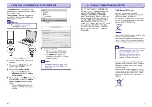 Philips GoGEAR Baladeur MP4 - Mode d&rsquo;emploi - EST