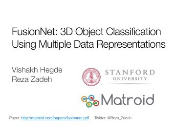 FusionNet 3D Object Classification Using Multiple Data Representations
