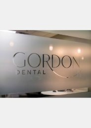 Signage on the window pane at Gordon Dental Kansas City, MO 64151