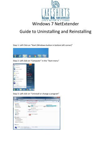 Windows 7 NetExtender Uninstall and Reinstall Guide