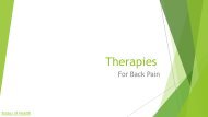 Therapies to ease your back pain misery