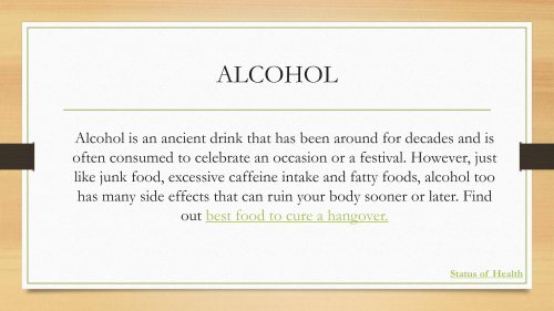 Alcohol’s side effects on our health