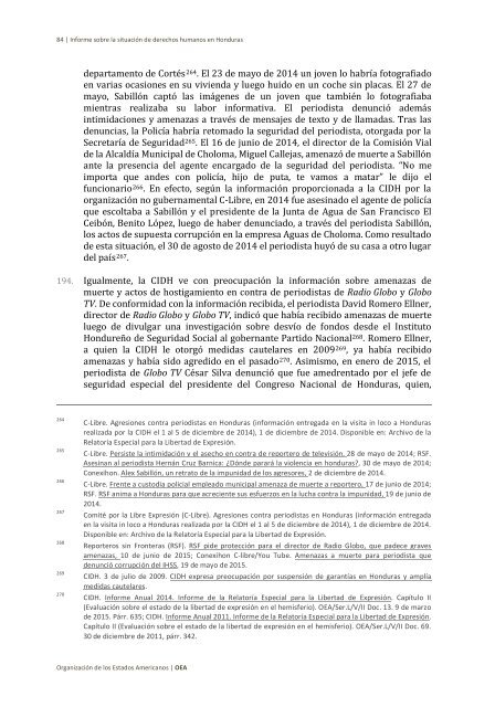 Situación de derechos humanos en Honduras