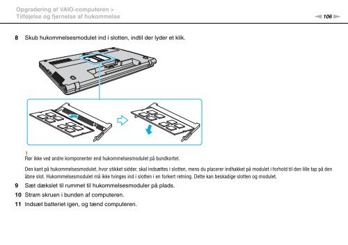 Sony VPCF13D4E - VPCF13D4E Istruzioni per l'uso Danese