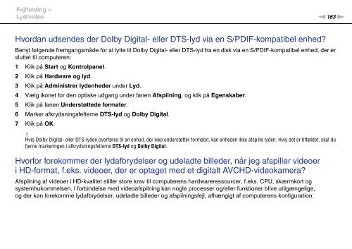 Sony VPCF13D4E - VPCF13D4E Istruzioni per l'uso Danese