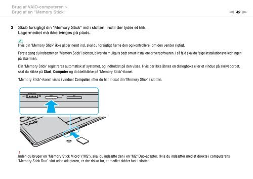 Sony VPCF13D4E - VPCF13D4E Istruzioni per l'uso Danese