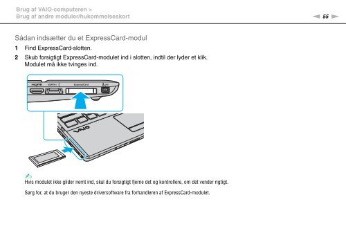 Sony VPCF13D4E - VPCF13D4E Istruzioni per l'uso Danese