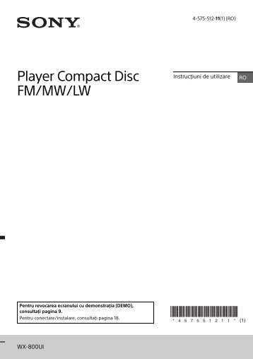 Sony WX-800UI - WX-800UI Istruzioni per l'uso Rumeno