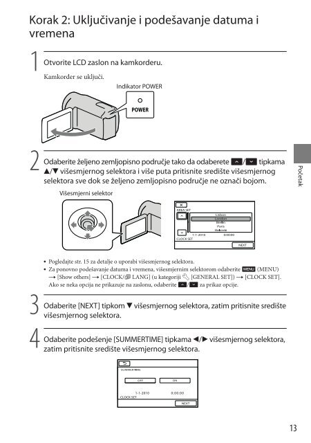 Sony DCR-SR15E - DCR-SR15E Istruzioni per l'uso Croato