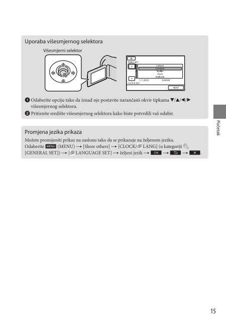 Sony DCR-SR15E - DCR-SR15E Istruzioni per l'uso Croato