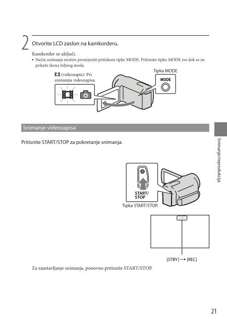 Sony DCR-SR15E - DCR-SR15E Istruzioni per l'uso Croato