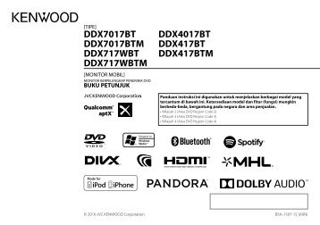 Kenwood DDX717WBT - Car Electronics Indonesian (Instruction Manual) Asia (2016)