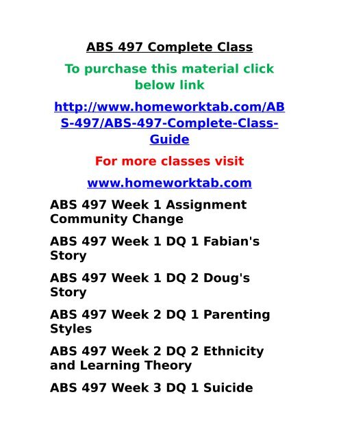 ABS 497 Complete Class