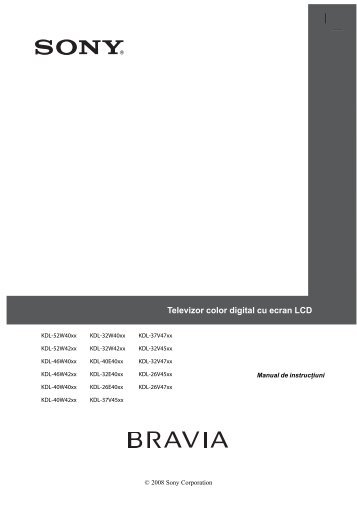 Sony KDL-37V4700 - KDL-37V4700 Istruzioni per l'uso Rumeno