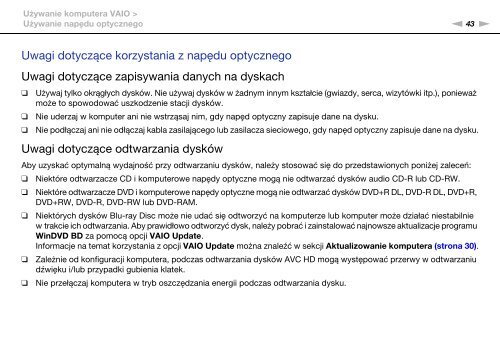 Sony VPCEB4L9E - VPCEB4L9E Istruzioni per l'uso Polacco