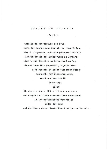 Regensburger Chronik Johannes Mühlberger 1620 Abschrift durch Dir. Helmut Sillner