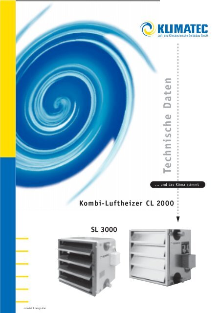 Technische Daten SL 3000 Kombi-Luftheizer CL 2000 - Klimatec Luft
