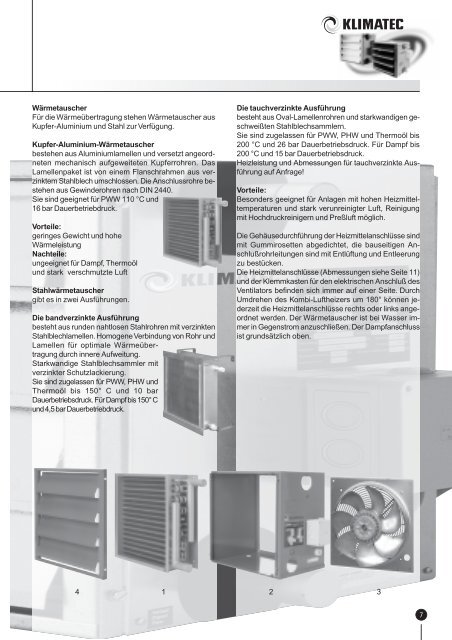 Technische Daten SL 3000 Kombi-Luftheizer CL 2000 - Klimatec Luft