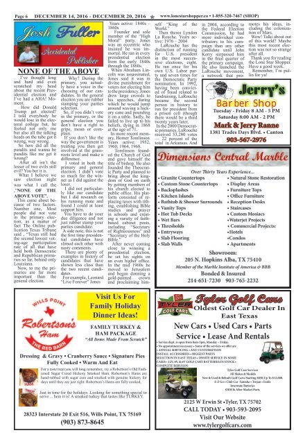 Lone Star Shopper December 14 Pg 6, 2016