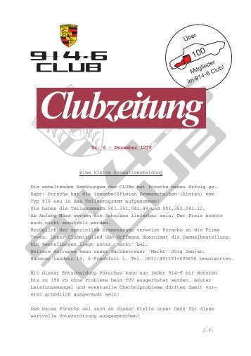 Clubzeitung - Porsche 914-6 Club e.V.