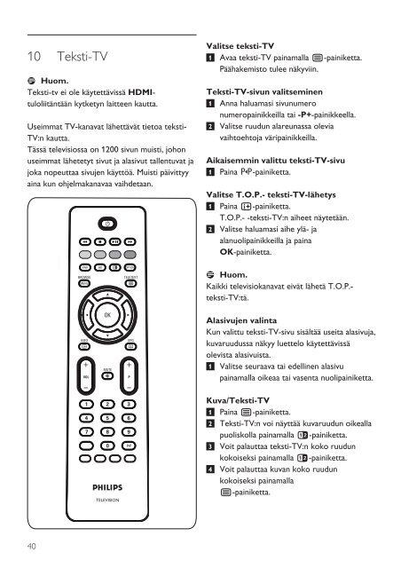 Philips T&eacute;l&eacute;viseur num&eacute;rique &agrave; &eacute;cran large - Mode d&rsquo;emploi - FIN