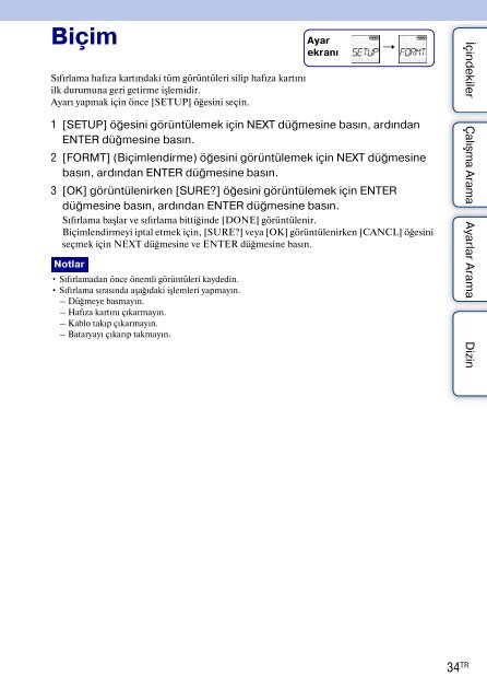 Sony HDR-AS30VD - HDR-AS30VD Guida all&rsquo;uso Turco