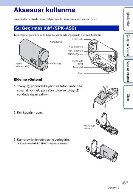 Sony HDR-AS30VD - HDR-AS30VD Guida all&rsquo;uso Turco