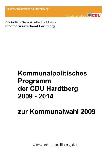 Kommunalpolitisches Programm der CDU Hardtberg 2009 - 2014 ...