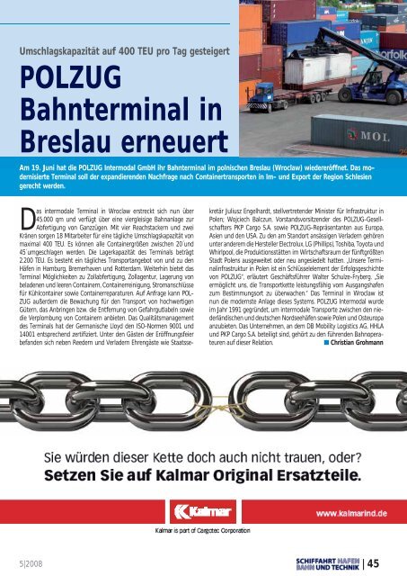 MAGAZIN FÜR INTERMODALEN TRANSPORT und Logistik