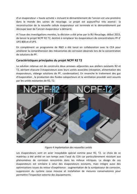 LE PROJET NCPF (Nouvelle Concentration Produits Fission)