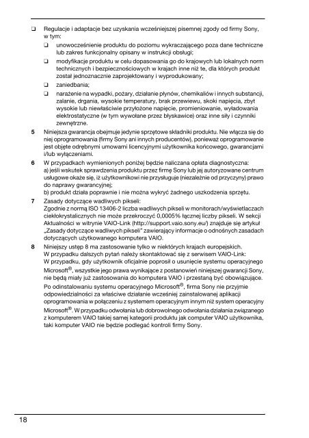 Sony VPCL13S1E - VPCL13S1E Documenti garanzia Rumeno