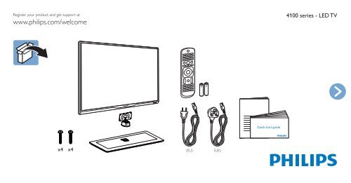 Philips 4000 series T&eacute;l&eacute;viseur LED Full HD - Guide de mise en route - ITA