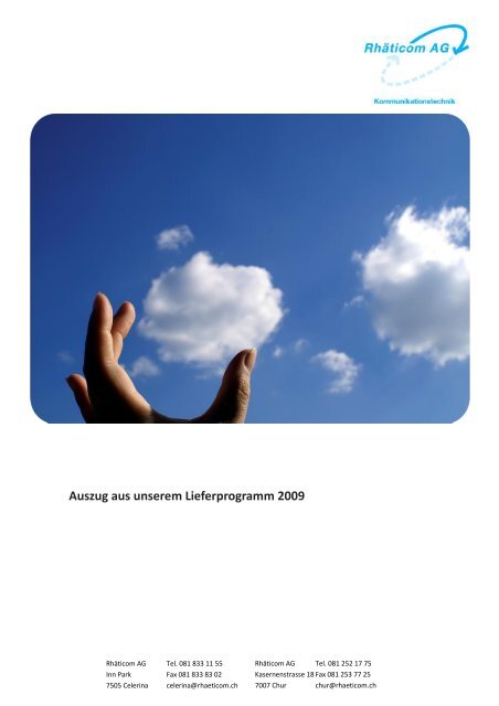 Auszug aus unserem Lieferprogramm 2009