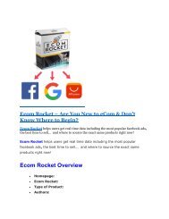 Ecom Rocket reviews and bonuses Ecom Rocket 