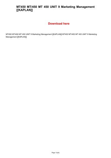 mt450 marketing management unit 2 Posts about mt450: marketing management written by dr lynn unit 4 assignment assignment: minnesota micromotors paper instructions please answer the following questions in a 3–5 page paper (include additional title and references pages) and include. mt450 marketing management unit 2 Posts about mt450: marketing management written by dr lynn unit 4 assignment assignment: minnesota micromotors paper instructions please answer the following questions in a 3–5 page paper (include additional title and references pages) and include.