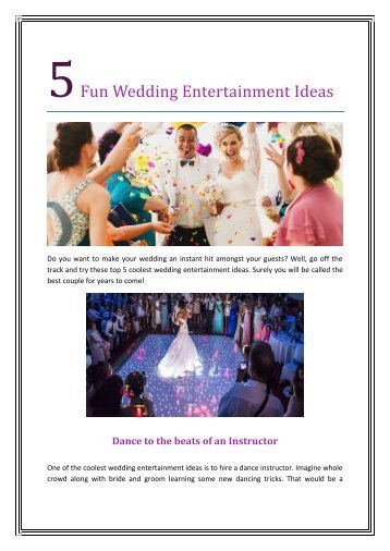 5 Fun Wedding Entertainment Ideas