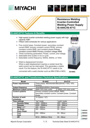 Resistance Welding Inverter-Controlled Welding ...  - Miyachi Europe