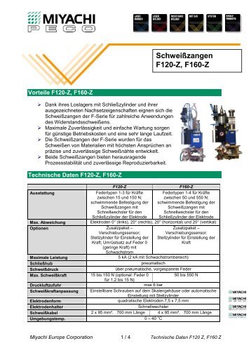 Technical Data Sheet - Miyachi Europe