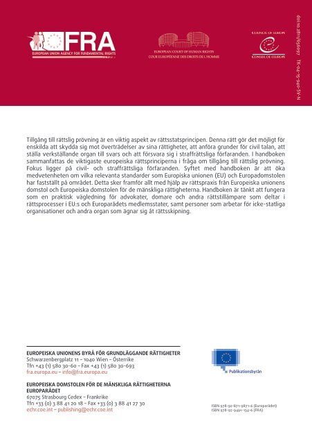 Handbok om europeisk rätt rörande tillgång till rättslig prövning