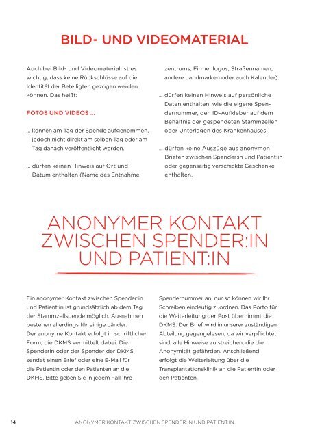 Kontaktaufnahme zwischen Spender und Patient