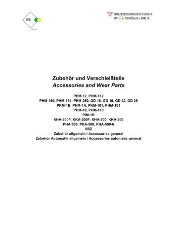 Zubehör und Verschleißteile Accessories and ... - Miyachi Europe