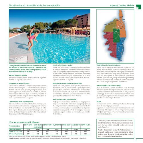 Brochure Corse été 2017 - CORSICA TRAVEL