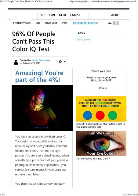 Color Iq Test