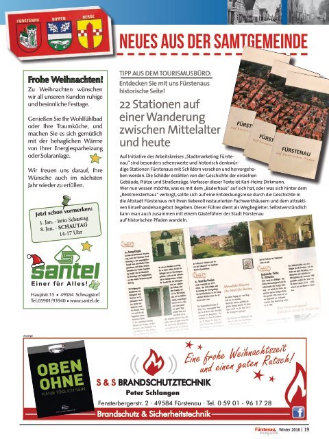 Fürstenau-Magazin Weihnachten / Winter 2016