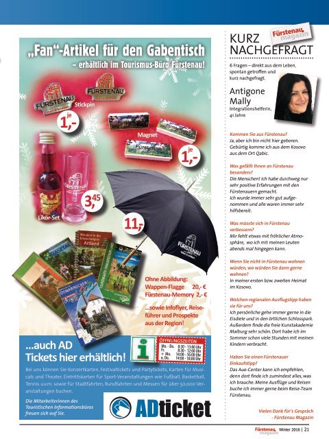 Fürstenau-Magazin Weihnachten / Winter 2016