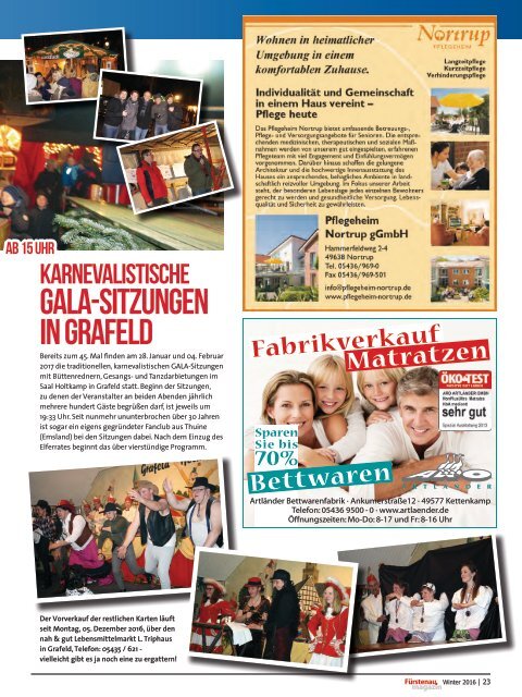 Fürstenau-Magazin Weihnachten / Winter 2016