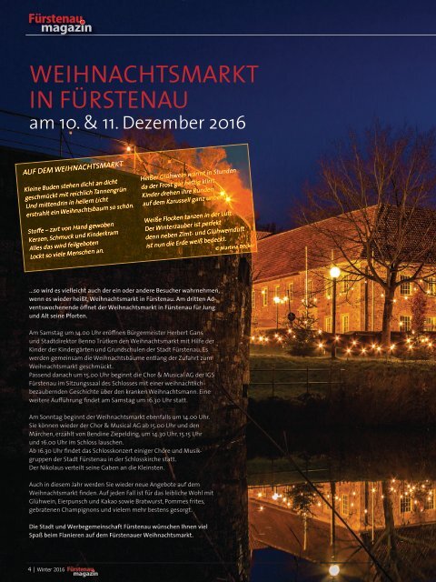 Fürstenau-Magazin Weihnachten / Winter 2016