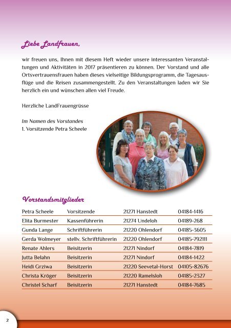 Landfrauen Brackel-Hanstedt - Programm 2017